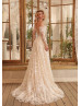 Off Shoulder Floral Lace Tulle Chic Wedding Dress